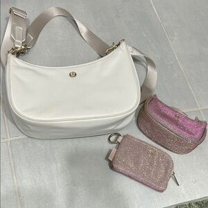 Lululemon White and Pink Women's Bag Set